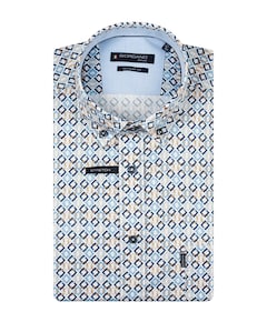 Heren overhemd lange mouw blauw