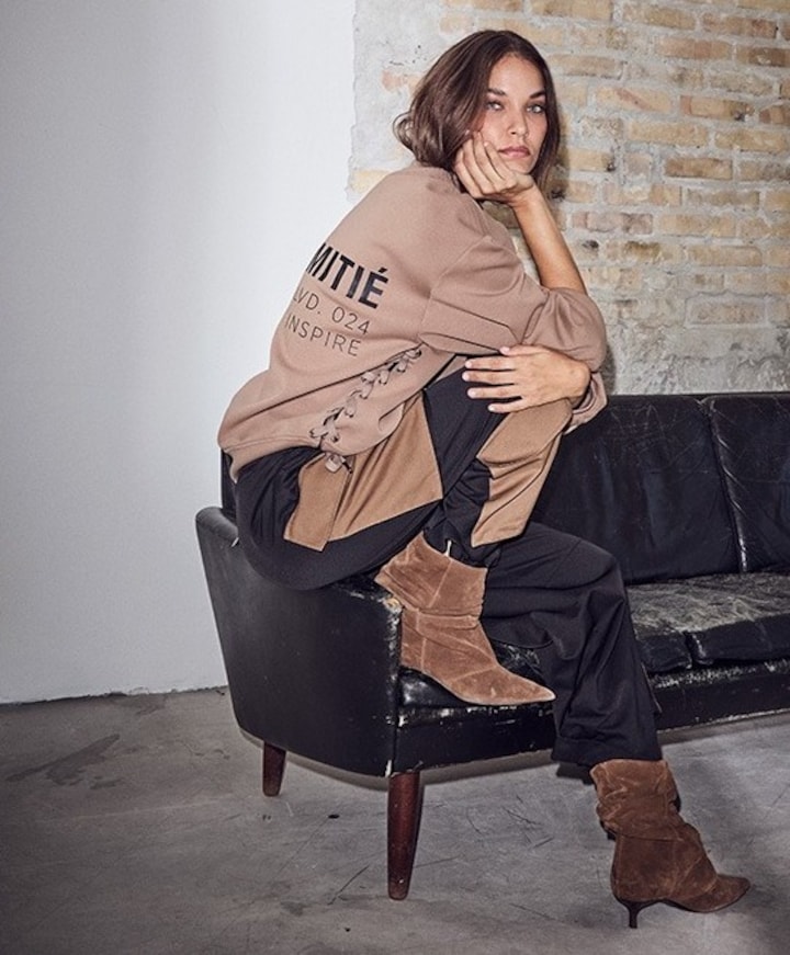 Dames sweater bruin