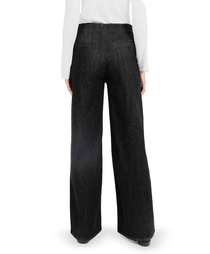 Hoge taille dames broek zwart