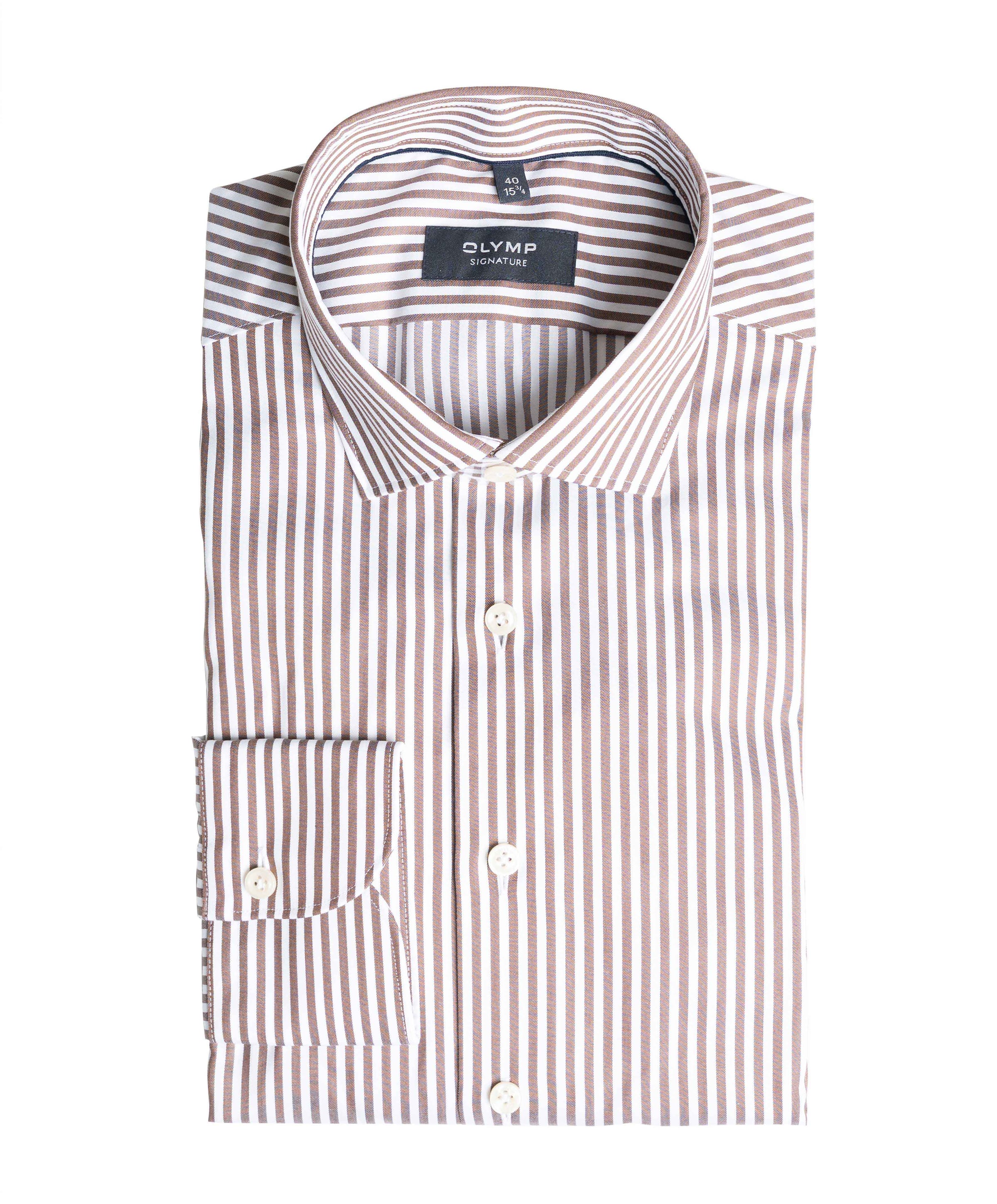 Overhemd lange mouw bruin