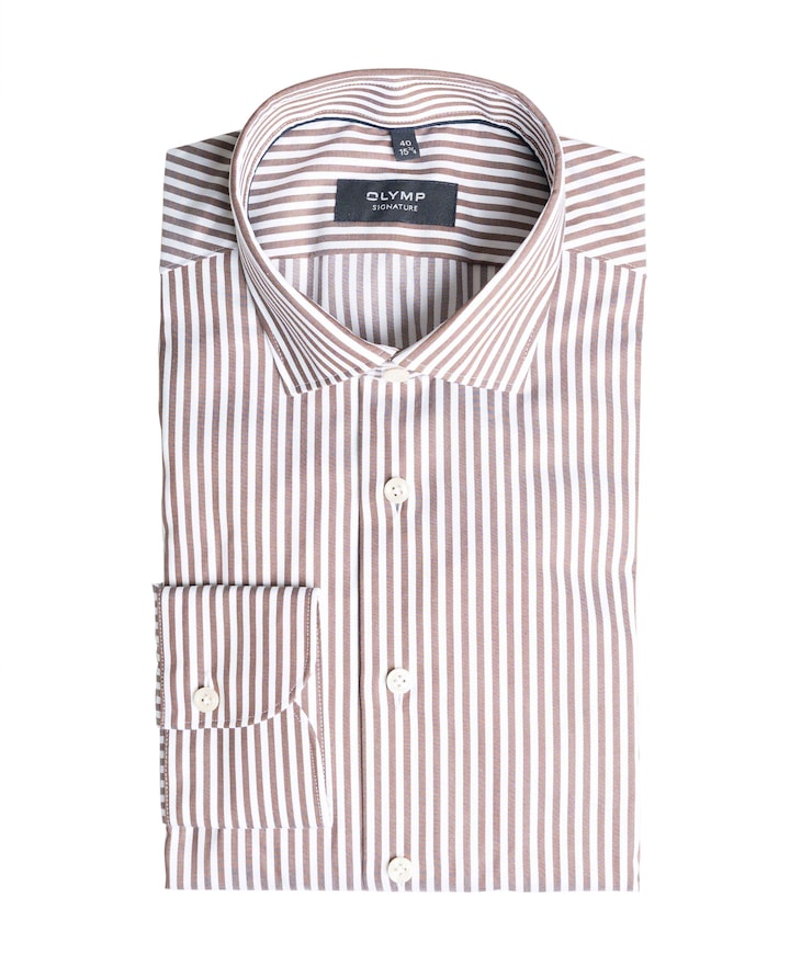 Overhemd lange mouw bruin