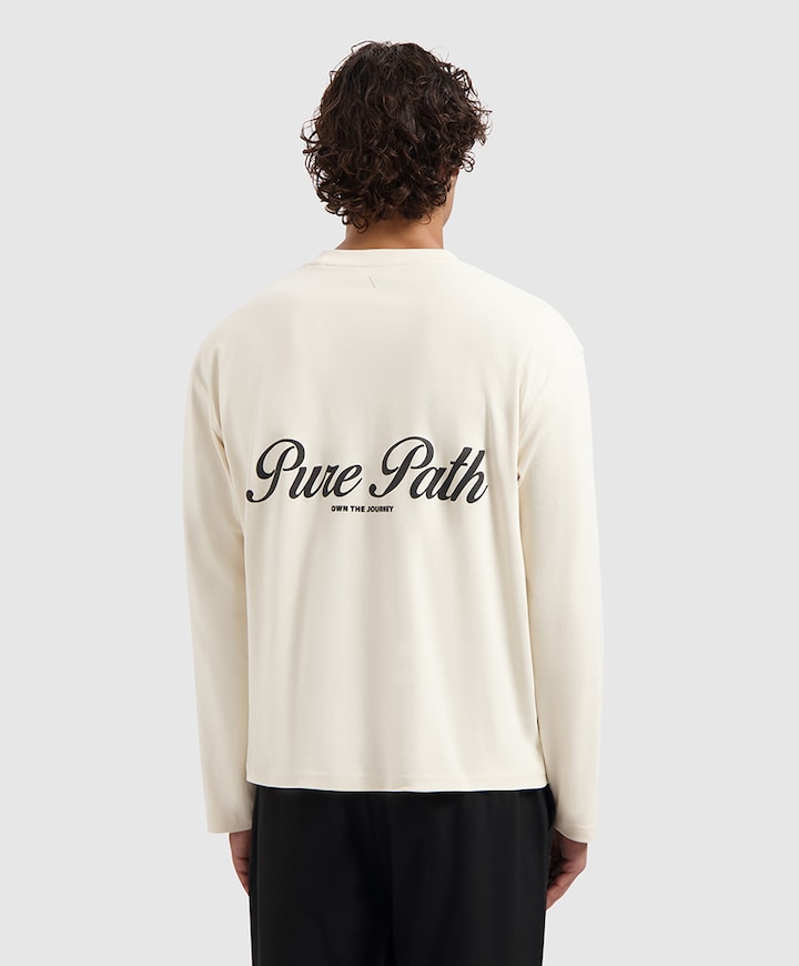 Heren longsleeve ecru