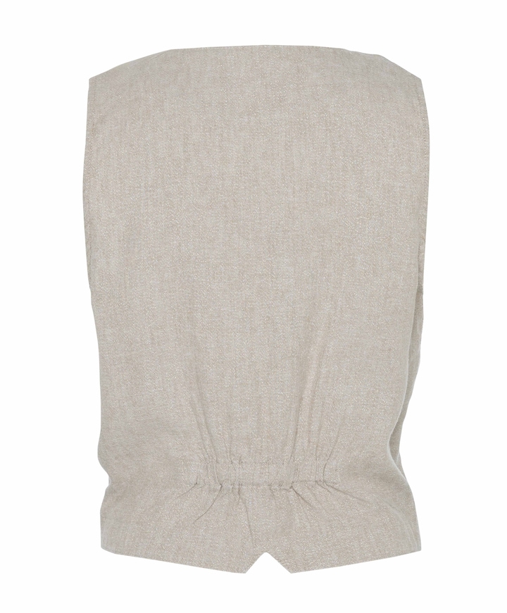 Dames gilet beige