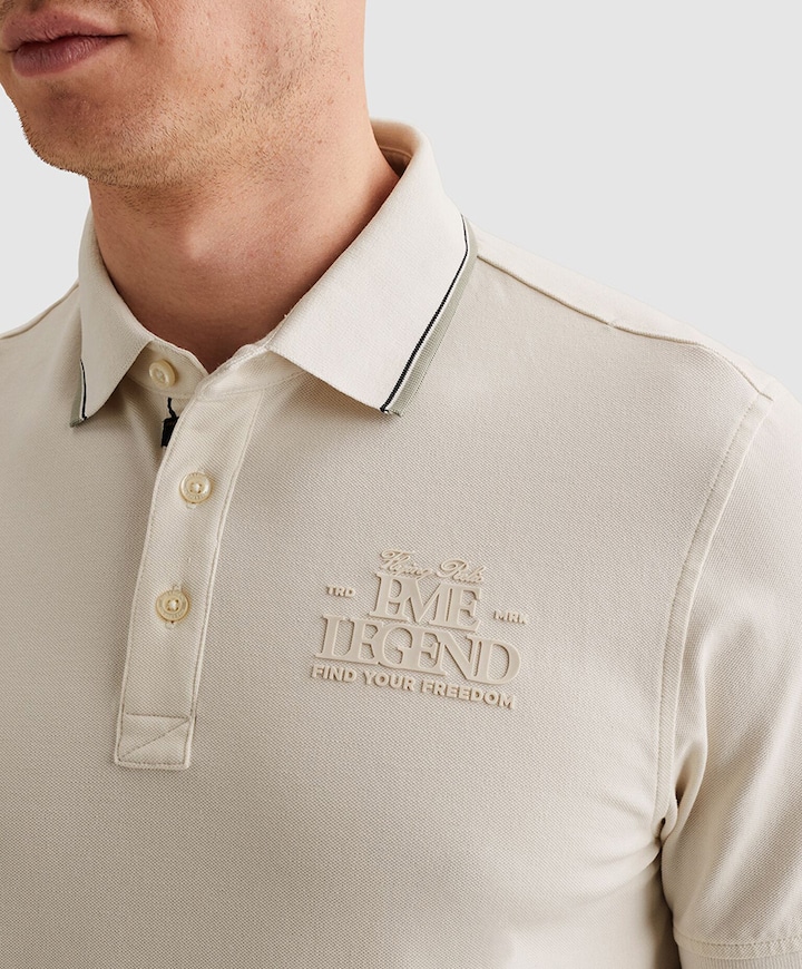 Heren polo ecru
