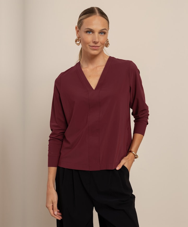 Dames longsleeve bordeaux
