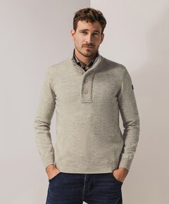 Heren trui met rits beige