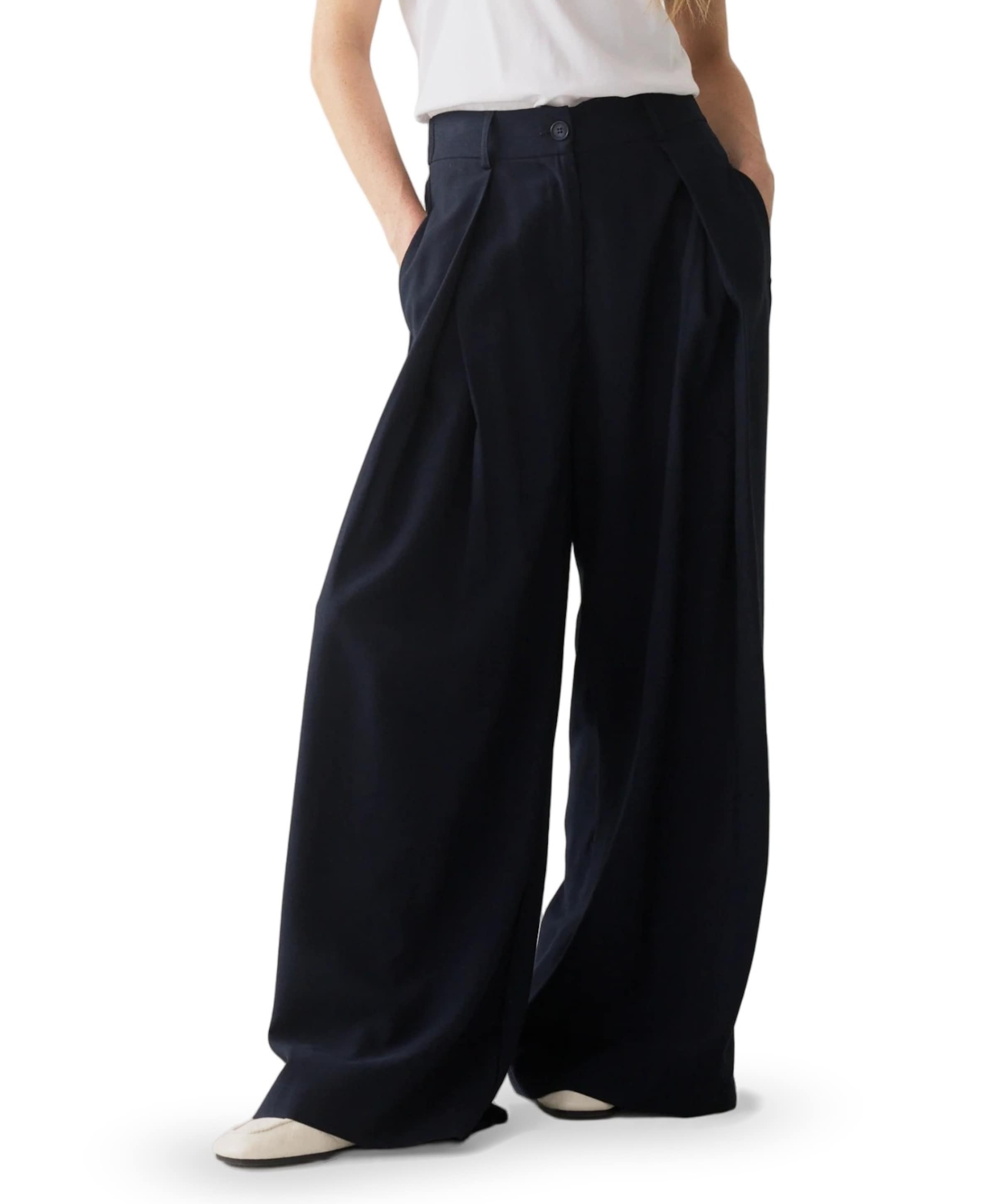 Trousers Viscose twill dames broek blauw