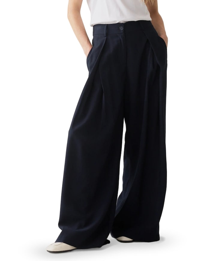 Trousers Viscose twill dames broek blauw