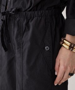 Loose Breezy cotton canvas dames broek zwart