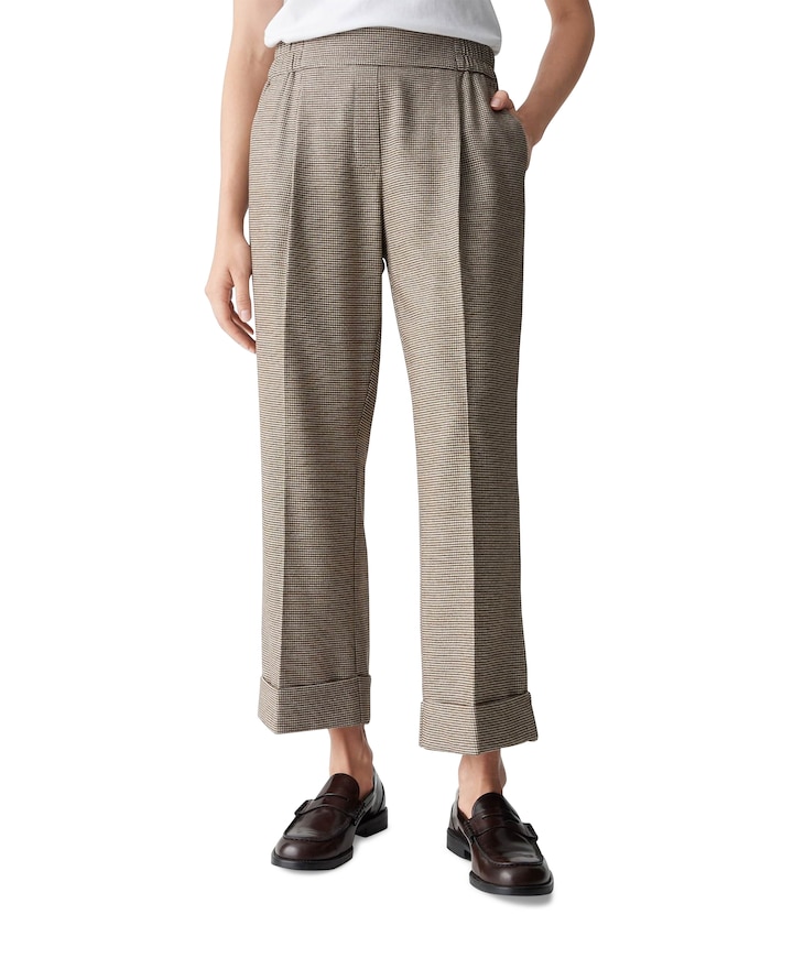 Maikito pepita dames broek bruin