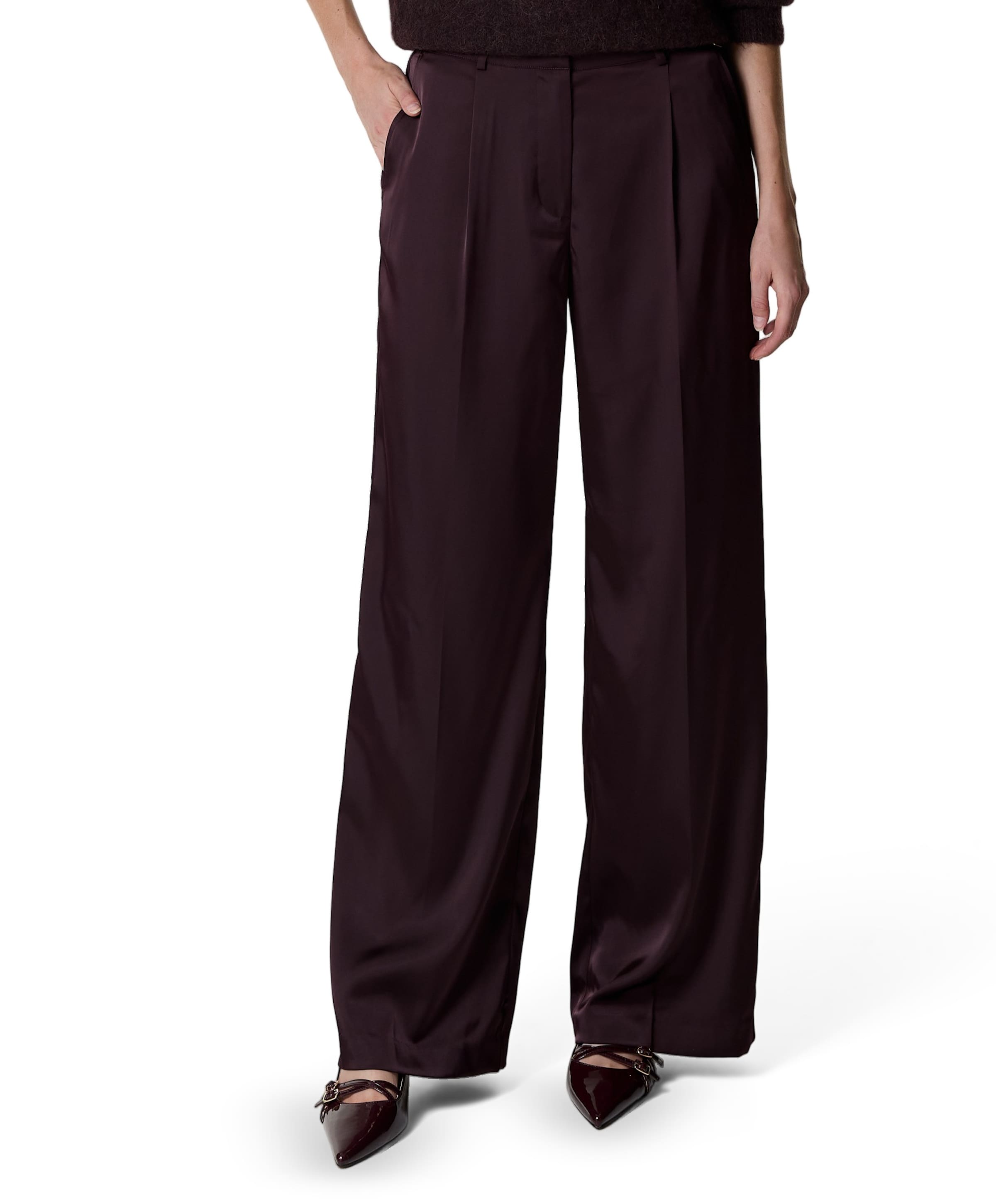 Jules bold satin smart  dames broek paars