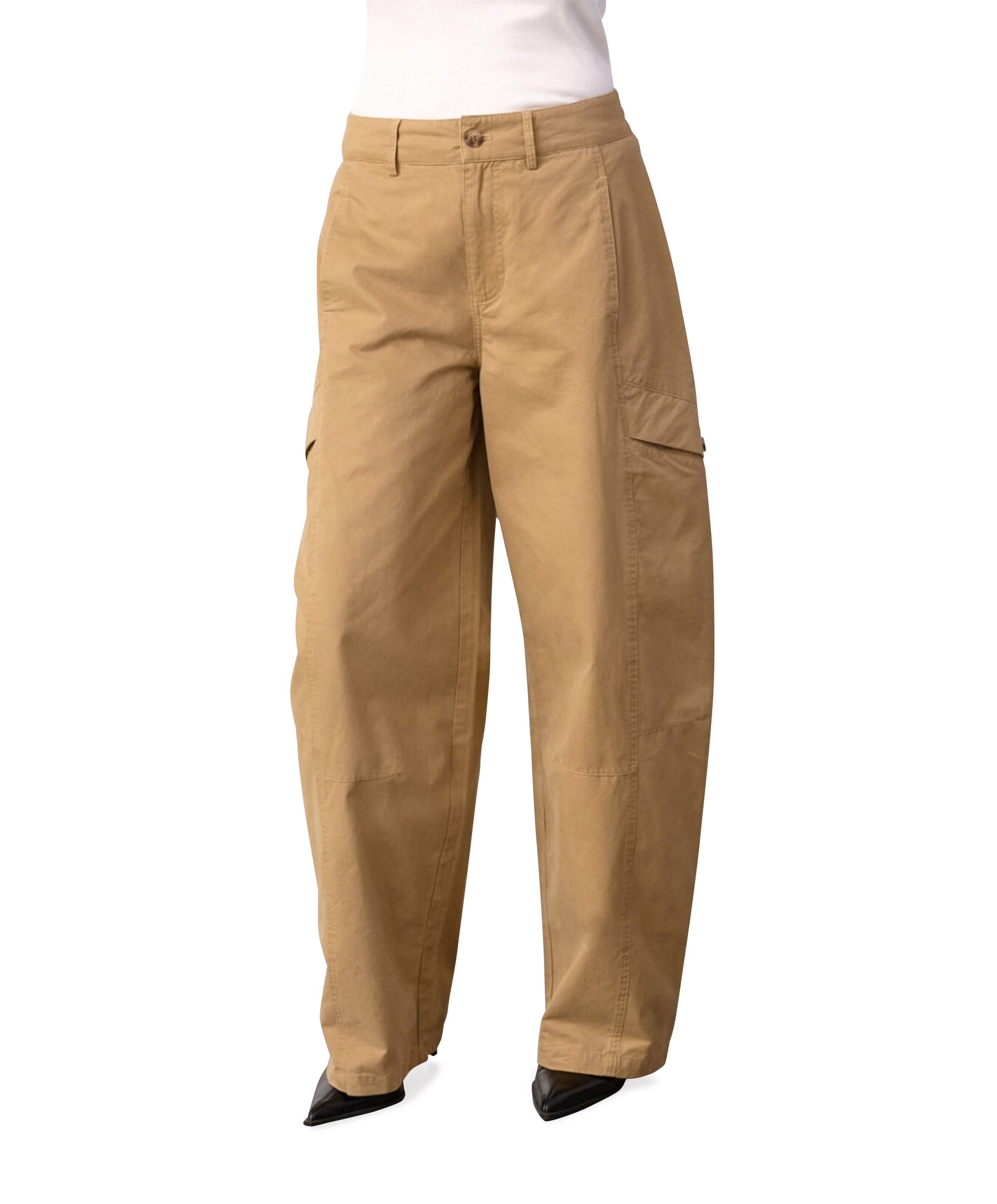EvelynCC Barrel dames broek beige