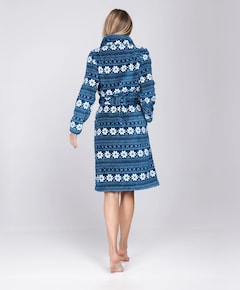 Dames ochtendjas blauw