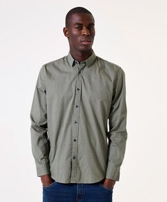 Heren overhemd lange mouw groen