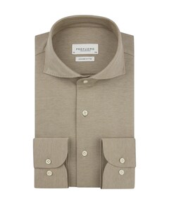 Heren overhemd lange mouw beige