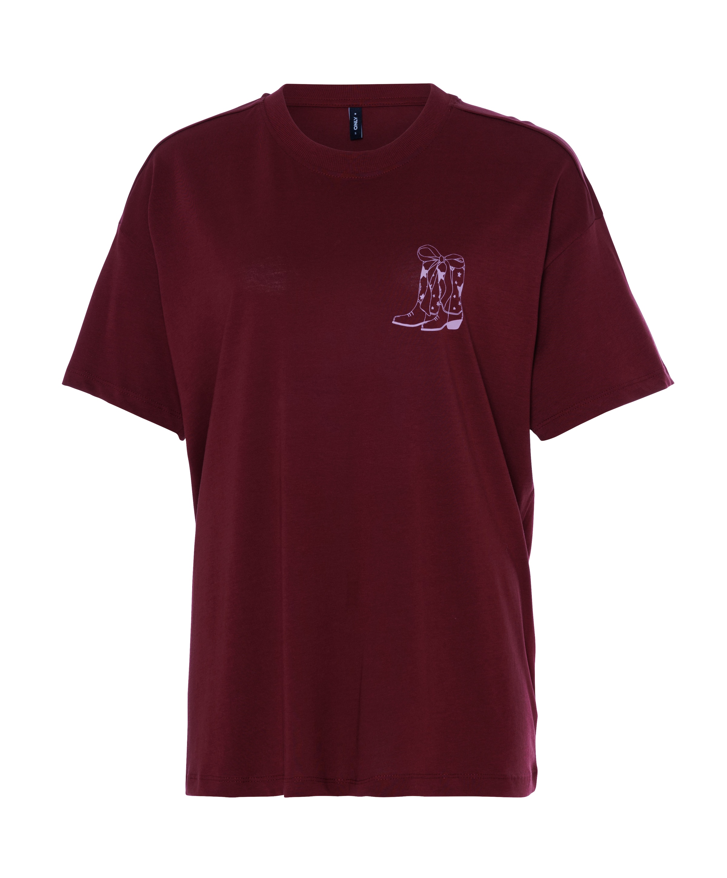 Dames t-shirt bordeaux