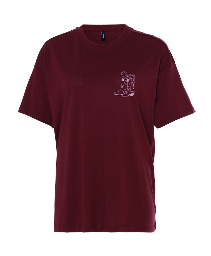 Dames t-shirt bordeaux
