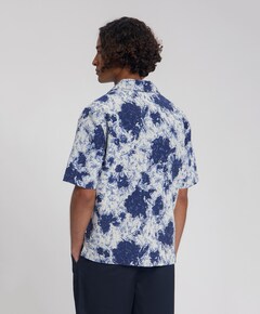 Heren overhemd korte mouw blauw