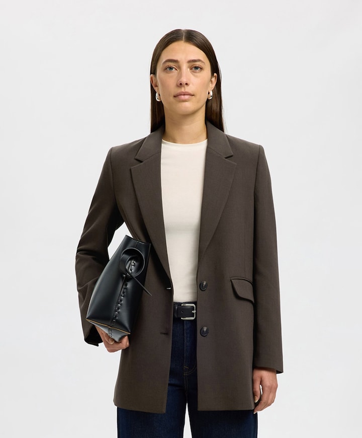 Dames blazer bruin