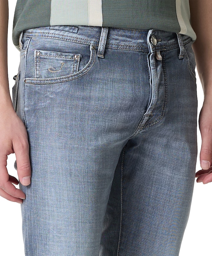 Nick Super Slim 5 pkt heren jeans grijs