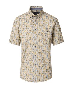 Heren overhemd korte mouw geel