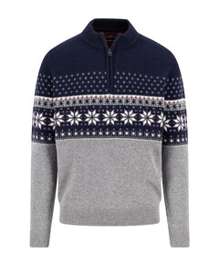 Heren trui met rits blauw