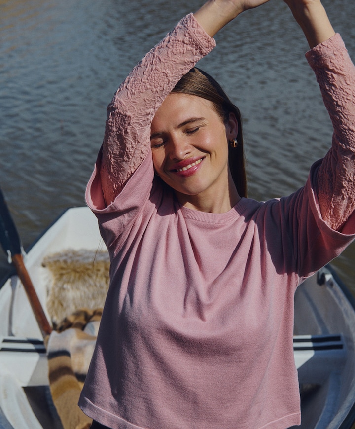 Dames longsleeve roze