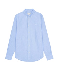 Heren overhemd lange mouw blauw