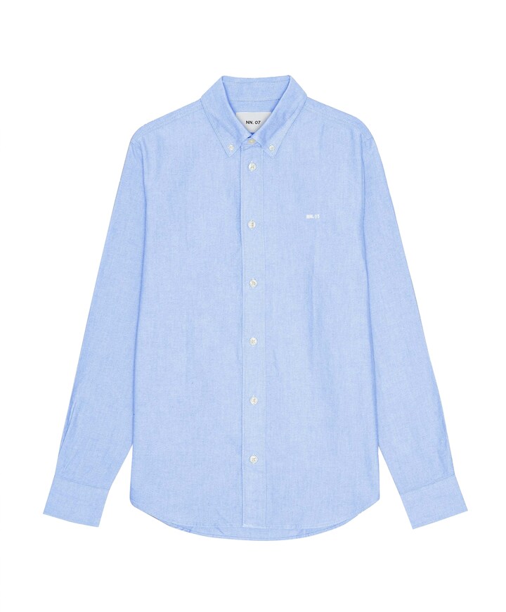 Heren overhemd lange mouw blauw