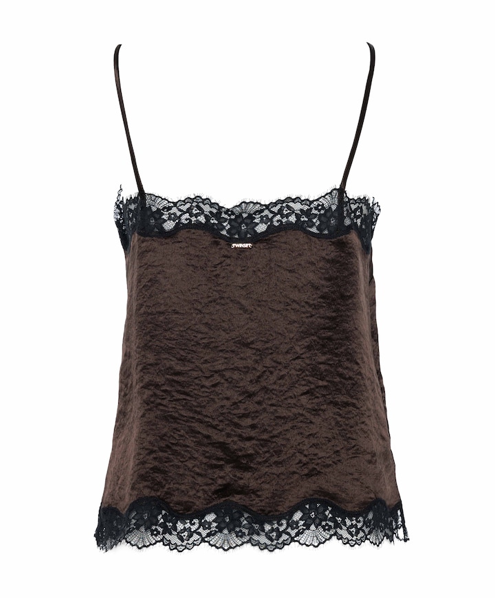 Dames top bruin