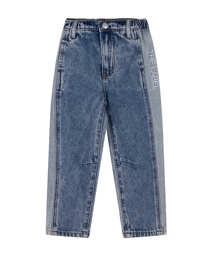 KIDS COLOUR BLOCK DENIM uniseks jeans  blauw
