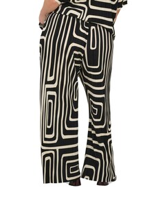 CARRAVENNA PLISSE AOP JRS NOOS dames broek zwart