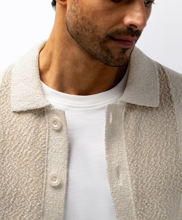 Heren polo beige