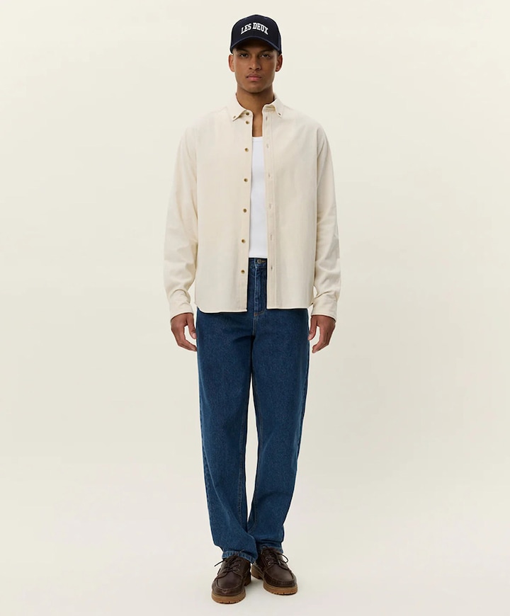 Overhemd lange mouw beige