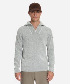 Heren trui met rits beige