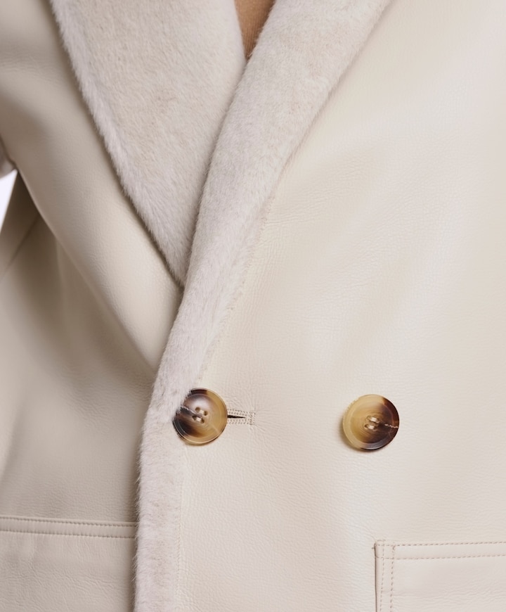 Dames jas reversible ecru