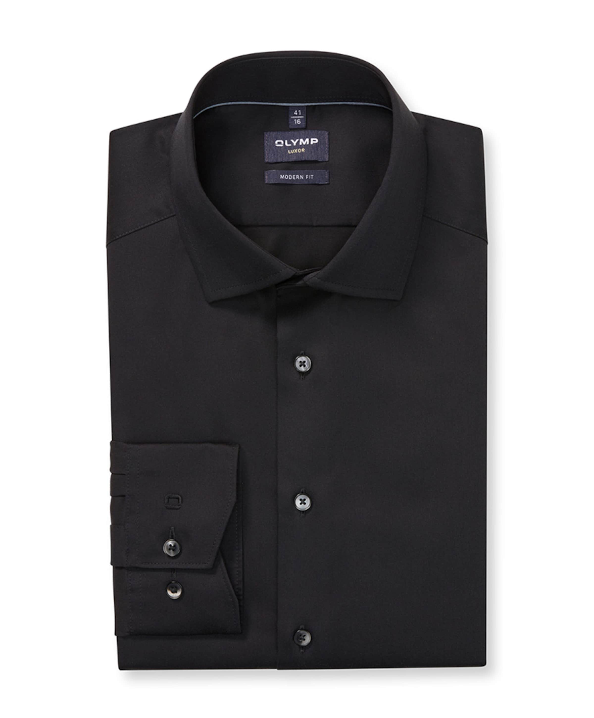 Heren overhemd lange mouw zwart