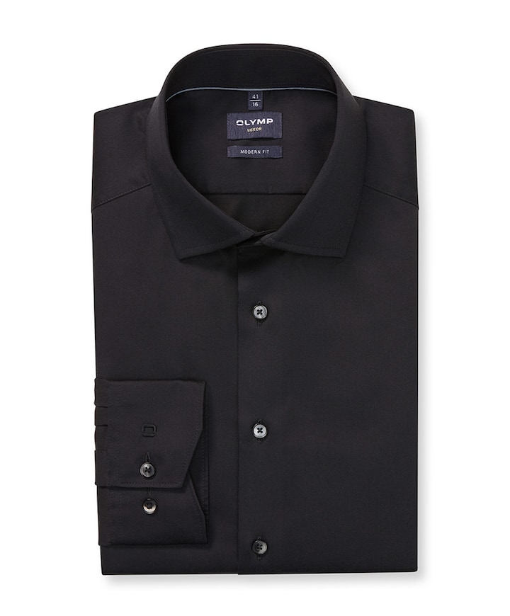 Heren overhemd lange mouw zwart