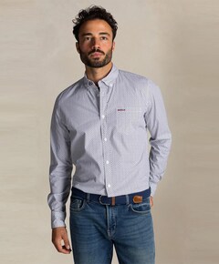 Heren overhemd lange mouw groen