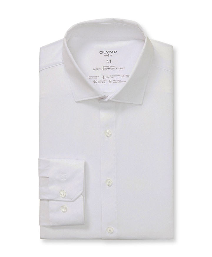 Heren overhemd lange mouw wit