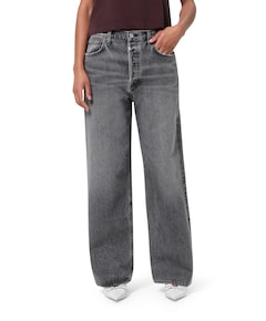 Low slung baggy dames jeans grijs