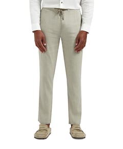 Pants With Linen Yarn Dyed heren broek beige