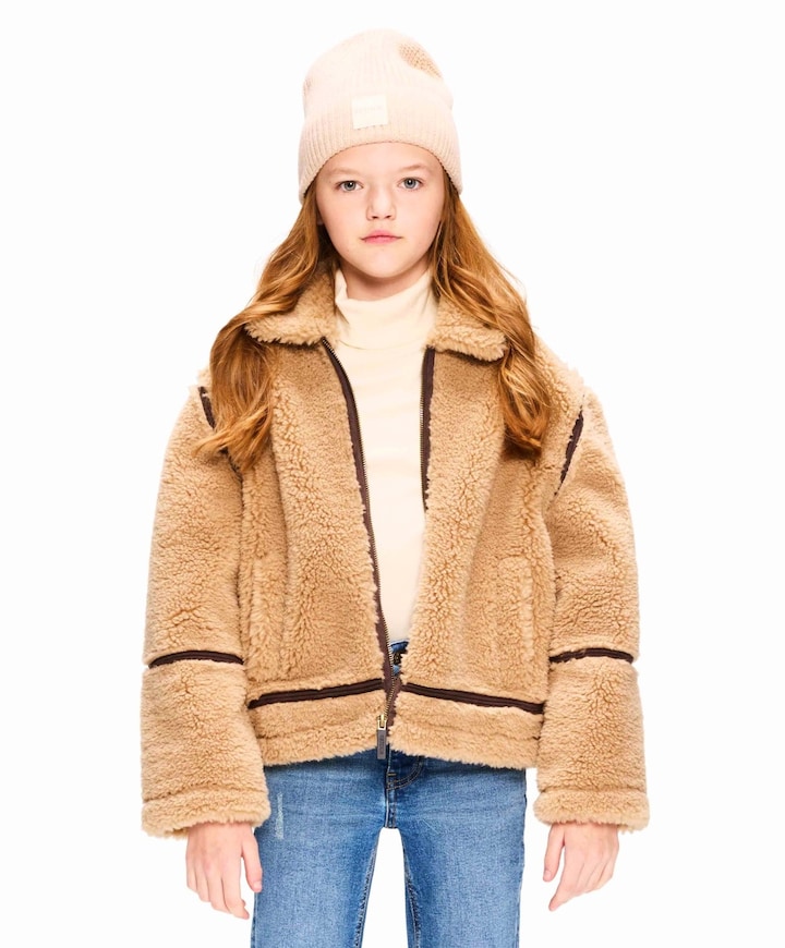 Meisjes jas beige