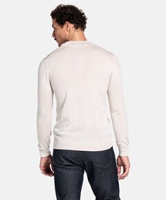 Heren trui met rits ecru