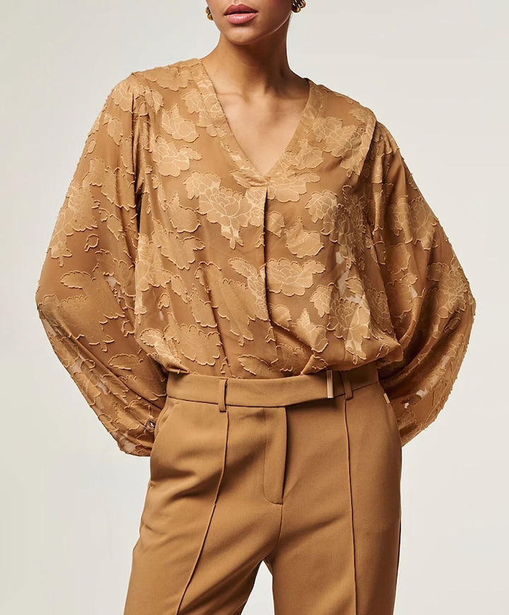 Dames blouse bruin