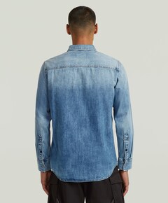 Heren overhemd lange mouw blauw