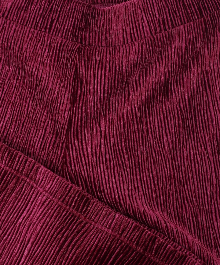 Little velvet wideleg meisjes broek bordeaux