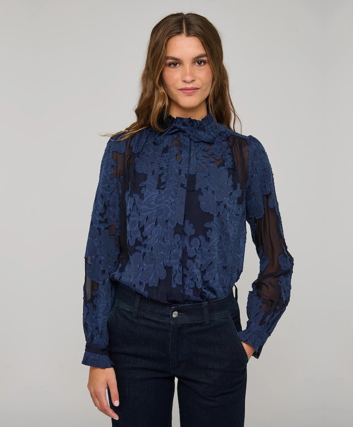 Dames blouse blauw