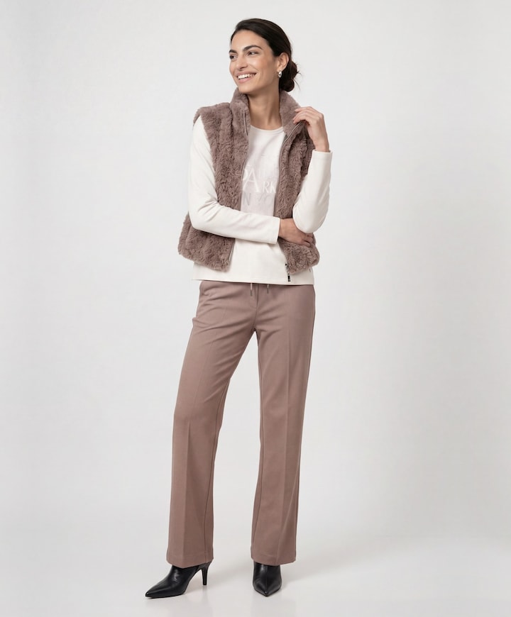 Dames gilet beige