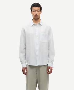 Heren overhemd lange mouw blauw